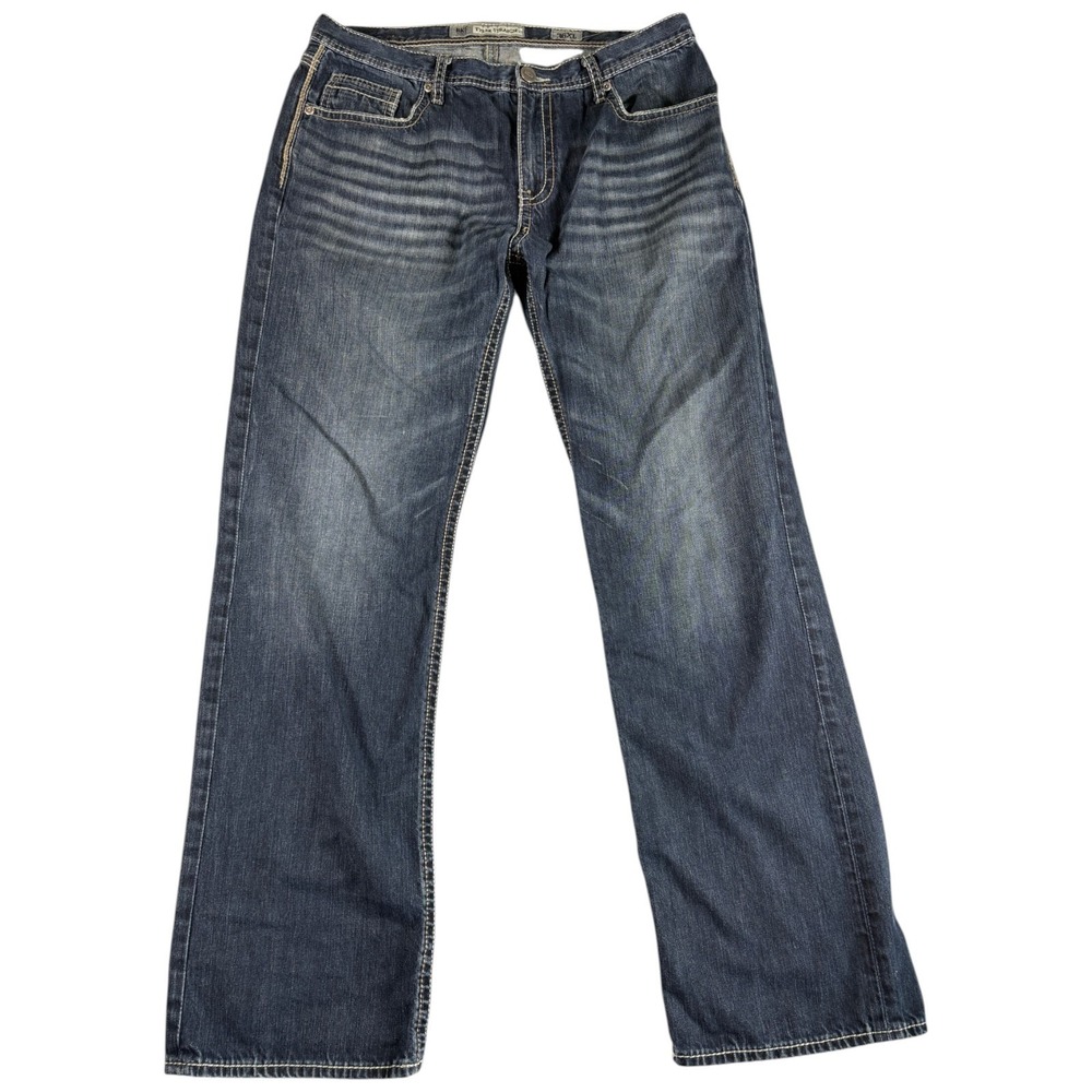 BKE Buckle Tyler Straight Jeans Mens 36XL Blue Washed Grunge Straight Western